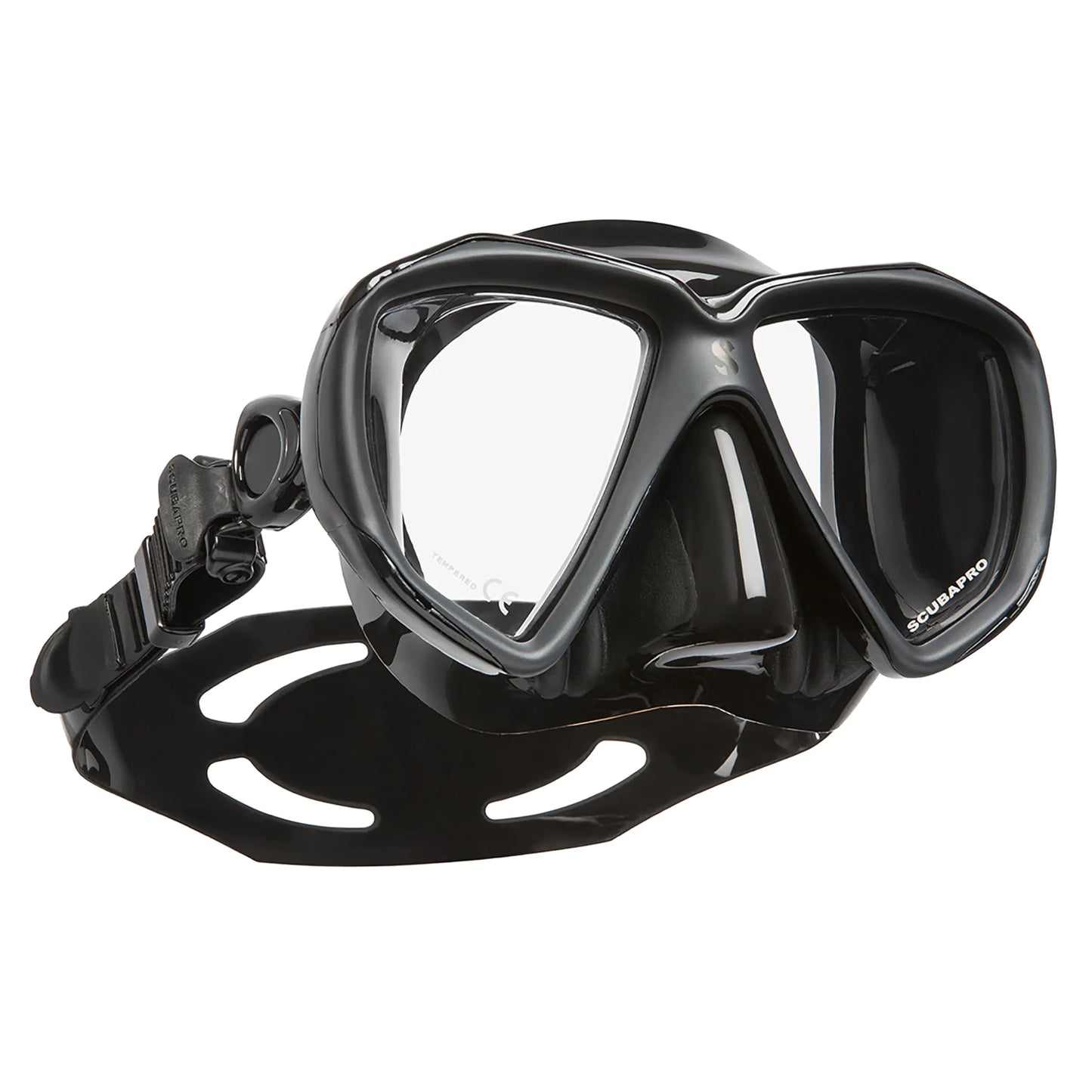 SCUBAPRO Spectra Scuba Mask with Ultra Clear Dual Lens and EZ Equalize Nose Pocket for Diving Black