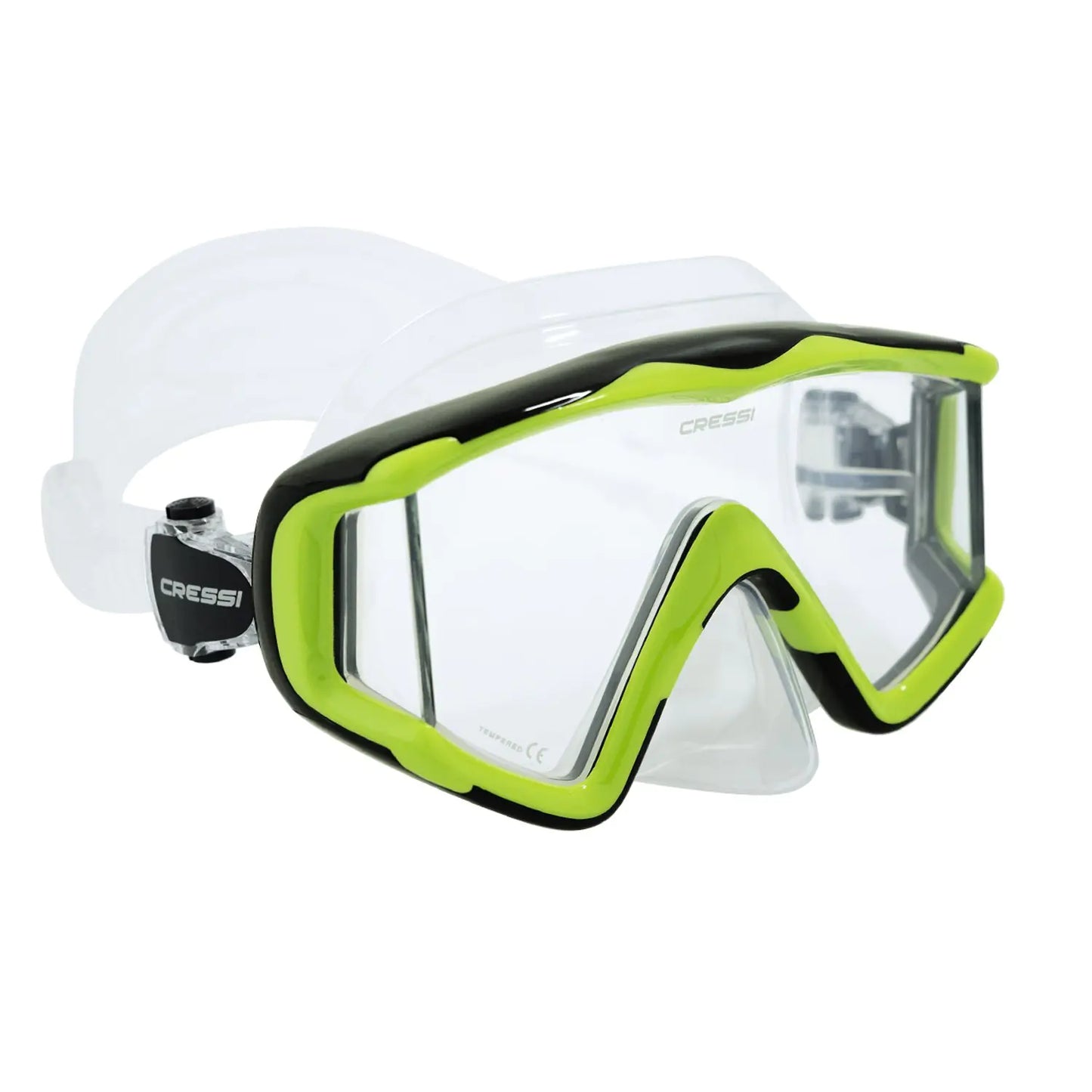Cressi Pano 3 Dive Mask – Clear/Lime