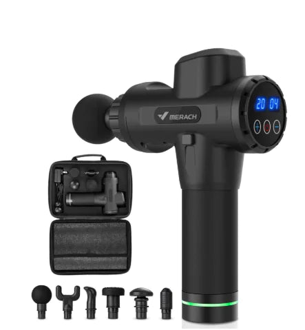 Merach Rechargeable Massage Gun – 20-Speed Deep Tissue Percussion Recovery Device