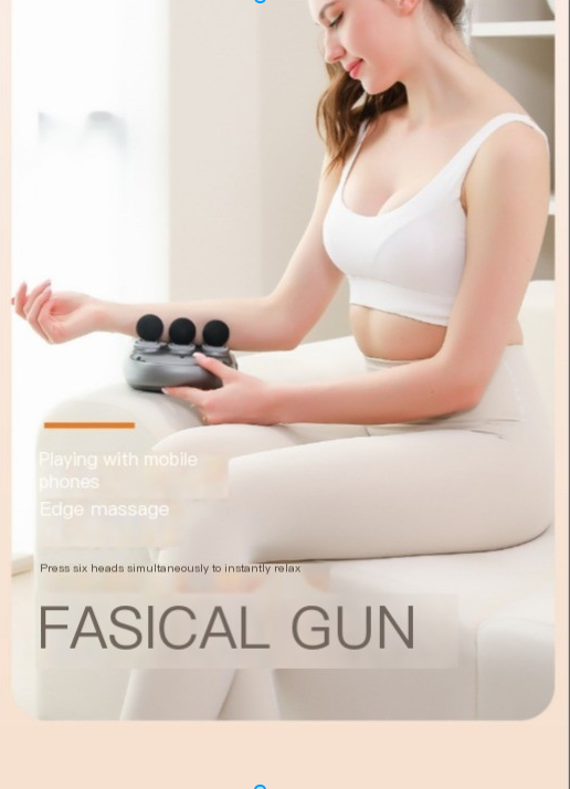 6-Head Deep Tissue Massage Gun – Star Gray